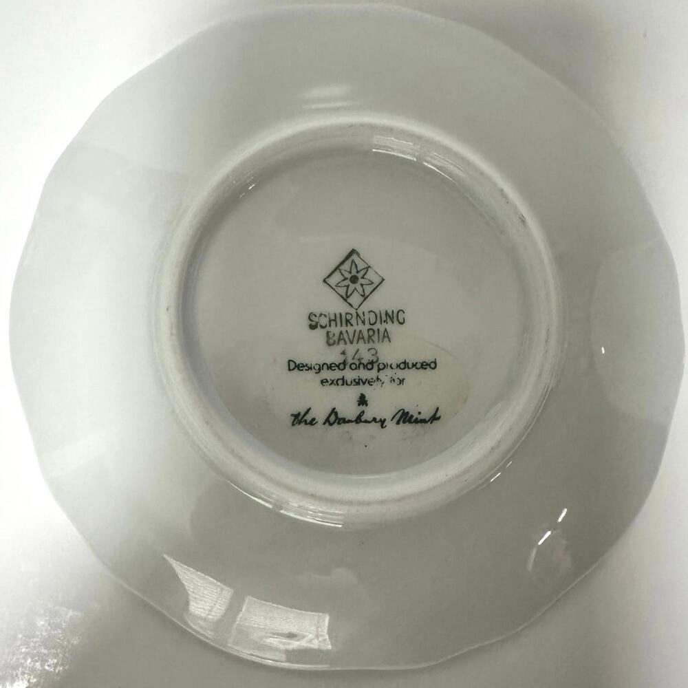 Vintage Schirnding Bavaria Demitasse Teacup w/ Saucer Danbury Mint Single Floral - Picture 3 of 9